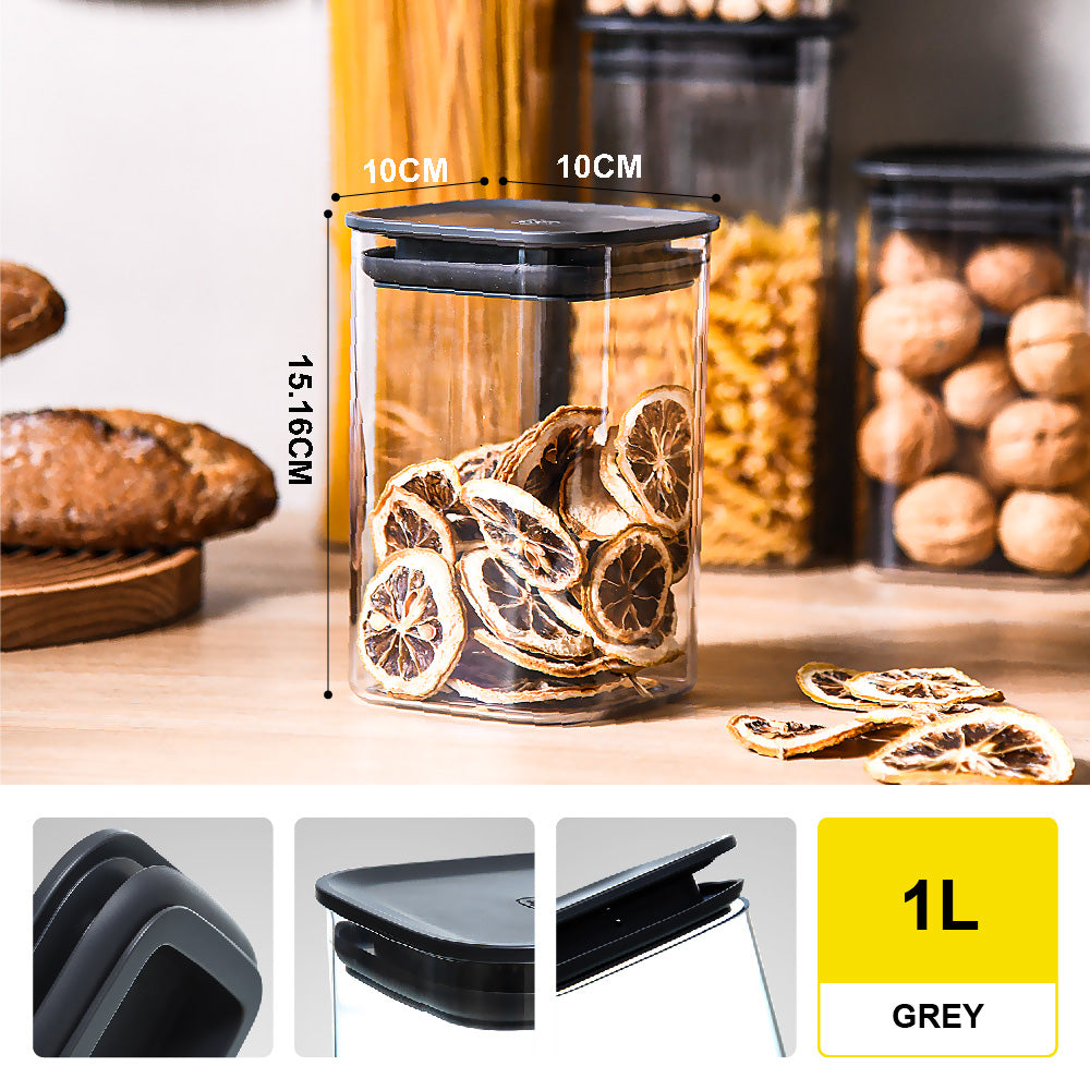 Citylife 0.7L-2.1L Stackable Airtight Food Container Spice Food Airtight Grain Storage Jars