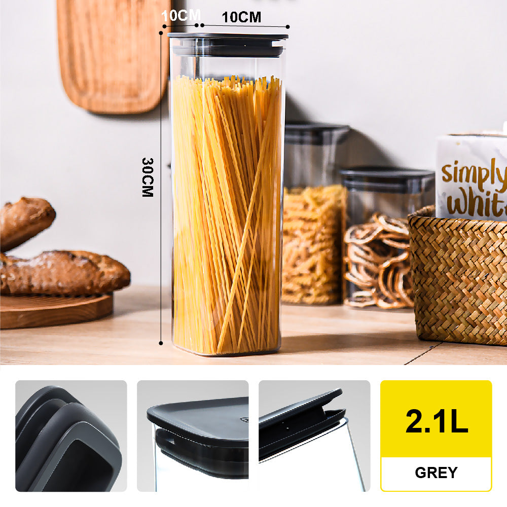 Citylife 0.7L-2.1L Stackable Airtight Food Container Spice Food Airtight Grain Storage Jars