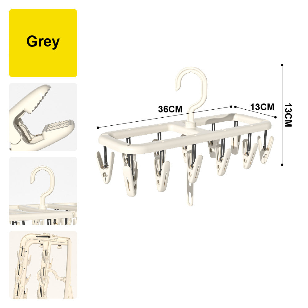 🔥NEW🔥Citylife Windproof Clothes Peg 8/12/24 Hook Socks' Clip Drying Rack Clothes Drying Storage