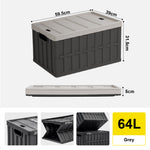 Citylife 64L Collapsible Storage Box Crate with Lid Folding Storage Box with Cover Panel for Home Outdoor
