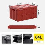Citylife 64L Collapsible Storage Box Crate with Lid Folding Storage Box with Cover Panel for Home Outdoor