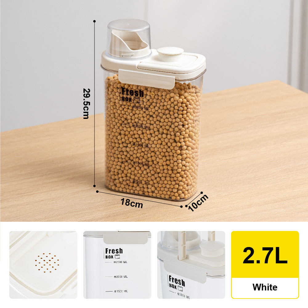 Citylife Kitchen Food Dispenser Container Sealed Leak-proof Crisper Kitchen Or Pet Food With Pour Spout Measuring Cup