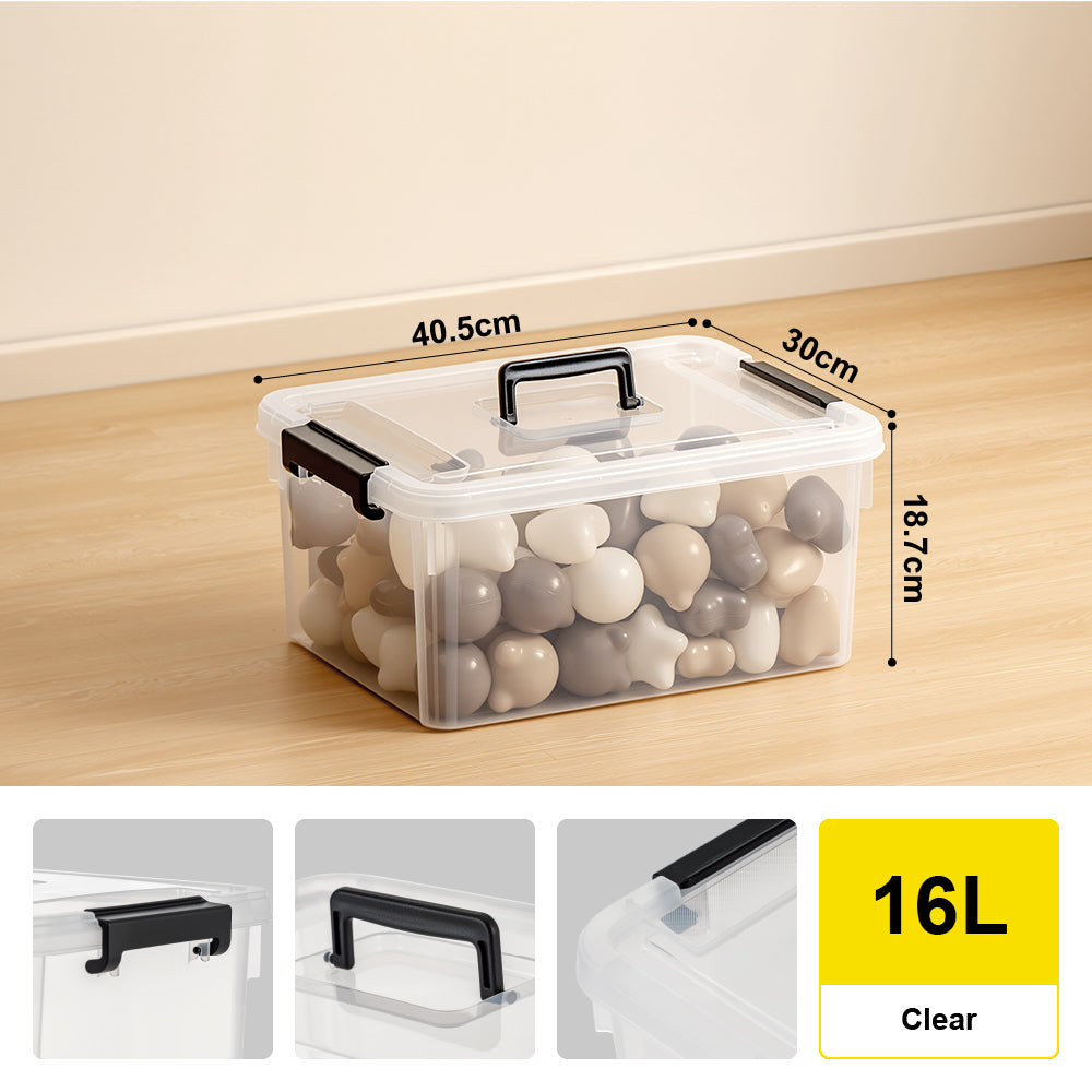 🔥NEW🔥Citylife Transparent Organizer Stackable Storage Box Plastic Storage Box Organizer With Handle 16L/30L/43L/55L