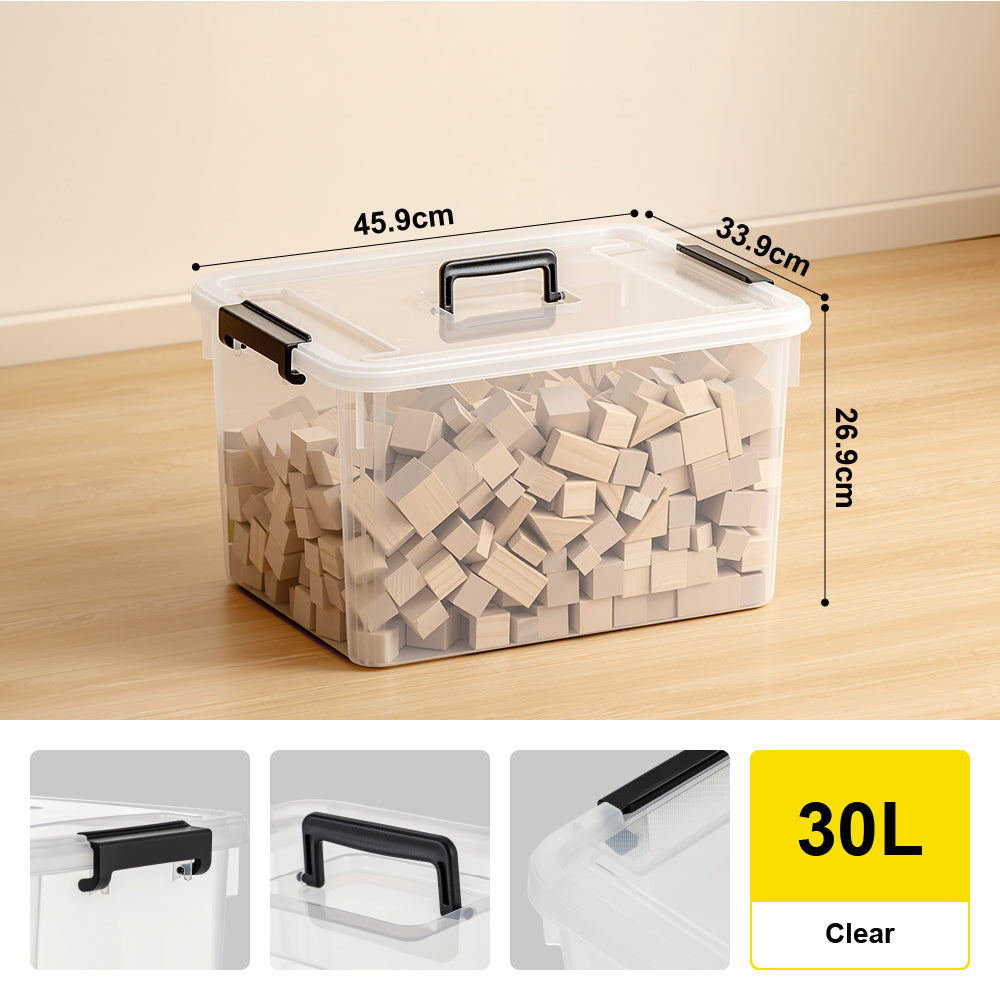 🔥NEW🔥Citylife Transparent Organizer Stackable Storage Box Plastic Storage Box Organizer With Handle 16L/30L/43L/55L