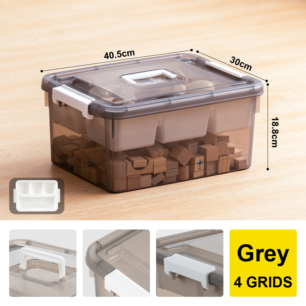 Citylife 16L/30L Transparent Organizer Stackable Storage Container Box With Extra Compartment Tray