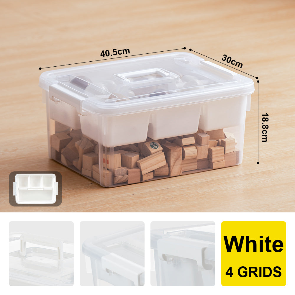 Citylife 16L/30L Transparent Organizer Stackable Storage Container Box With Extra Compartment Tray