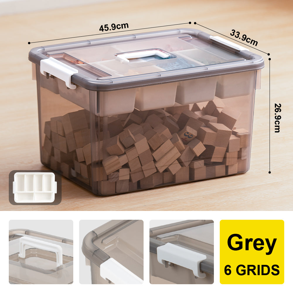 Citylife 16L/30L Transparent Organizer Stackable Storage Container Box With Extra Compartment Tray