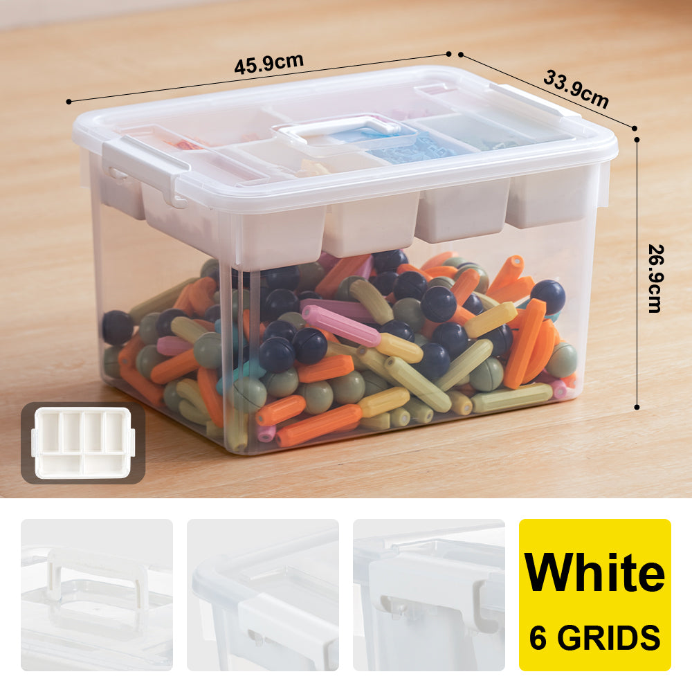 Citylife 16L/30L Transparent Organizer Stackable Storage Container Box With Extra Compartment Tray
