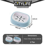 Citylife Soap Box Drain Soap Holder Soap Dish Box Sponge Storage Holder Bathroom Storage Tray H-7011