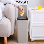 Citylife 8L Bathroom Dustbin Kitchen Hand Press Trash Bin Garbage Bin Rubbish Bin T-3074