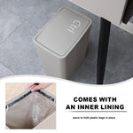 Citylife 12L Bathroom Dustbin Kitchen Hand Press Trash Bin Garbage Bin Rubbish Bin T-3073