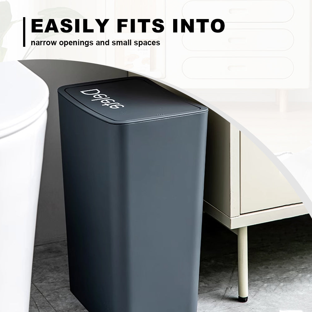 Citylife 8L Bathroom Dustbin Kitchen Hand Press Trash Bin Garbage Bin Rubbish Bin T-3074