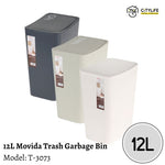 Citylife 12L Kitchen Bathroom Laundry Movida One-Press Top Lid Trash Garbage Bin T-3073