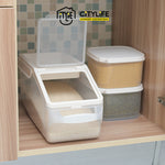 Citylife 7L Air-Tight Front Opening Rice Container With Wheels/Handle/Measurement Cup T-3335