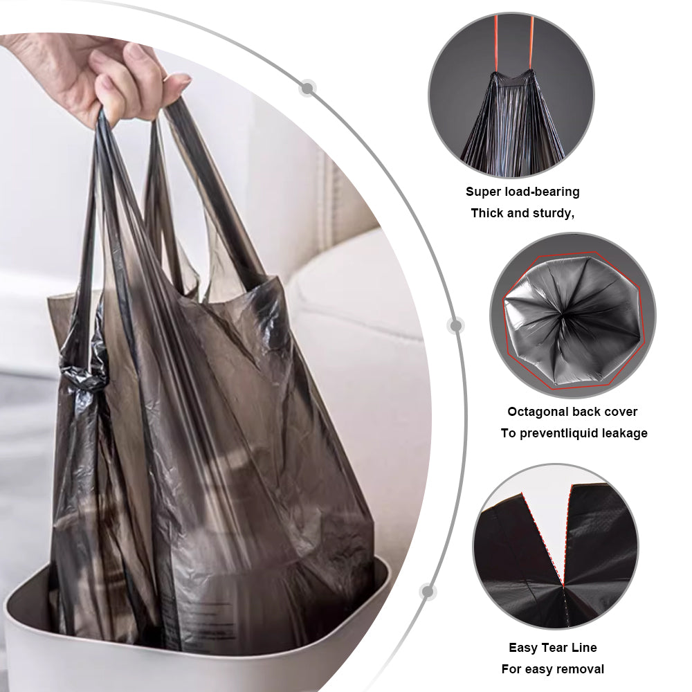 (BUNDLE OF 3) - Citylife Vest/Drawstring Garbage bag Large Trash Bag Rubbish Bag W-94202123