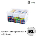 Citylife 30L Multi-Purpose Stackable Storage Container Box With Extra Compartment Tray (L) X-6012