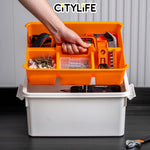 Citylife 16L Toolboxes Transparent Organizer Stackable Storage Container Box With Extra Compartment Tray X-6020