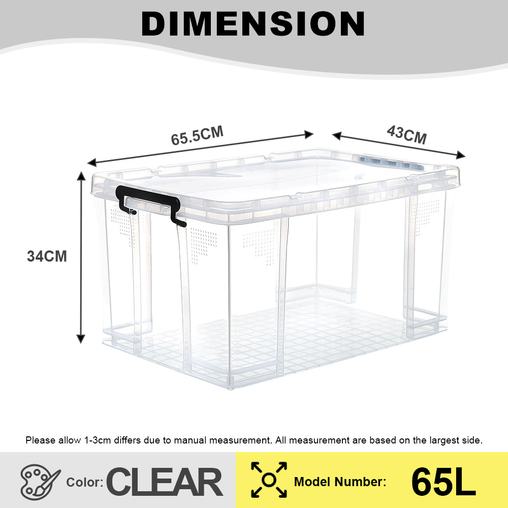 Citylife 20/65L Hercules Strong Box Reinforced for Greater Durability Transparent storage box large capacity X-6069/70