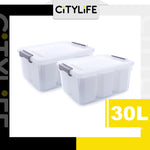 Citylife 30L Transparent Organizer Stackable Storage Container Box With Extra Compartment Tray X-6081