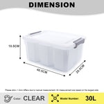 Citylife 30L Transparent Organizer Stackable Storage Container Box With Extra Compartment Tray X-6081