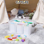 Citylife 30L Transparent Organizer Stackable Storage Container Box With Extra Compartment Tray X-6081