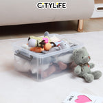 Citylife 30L Transparent Organizer Stackable Storage Container Box With Extra Compartment Tray X-6081