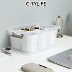 Citylife 30L Transparent Organizer Stackable Storage Container Box With Extra Compartment Tray X-6081