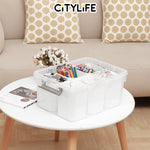 Citylife 30L Transparent Organizer Stackable Storage Container Box With Extra Compartment Tray X-6081