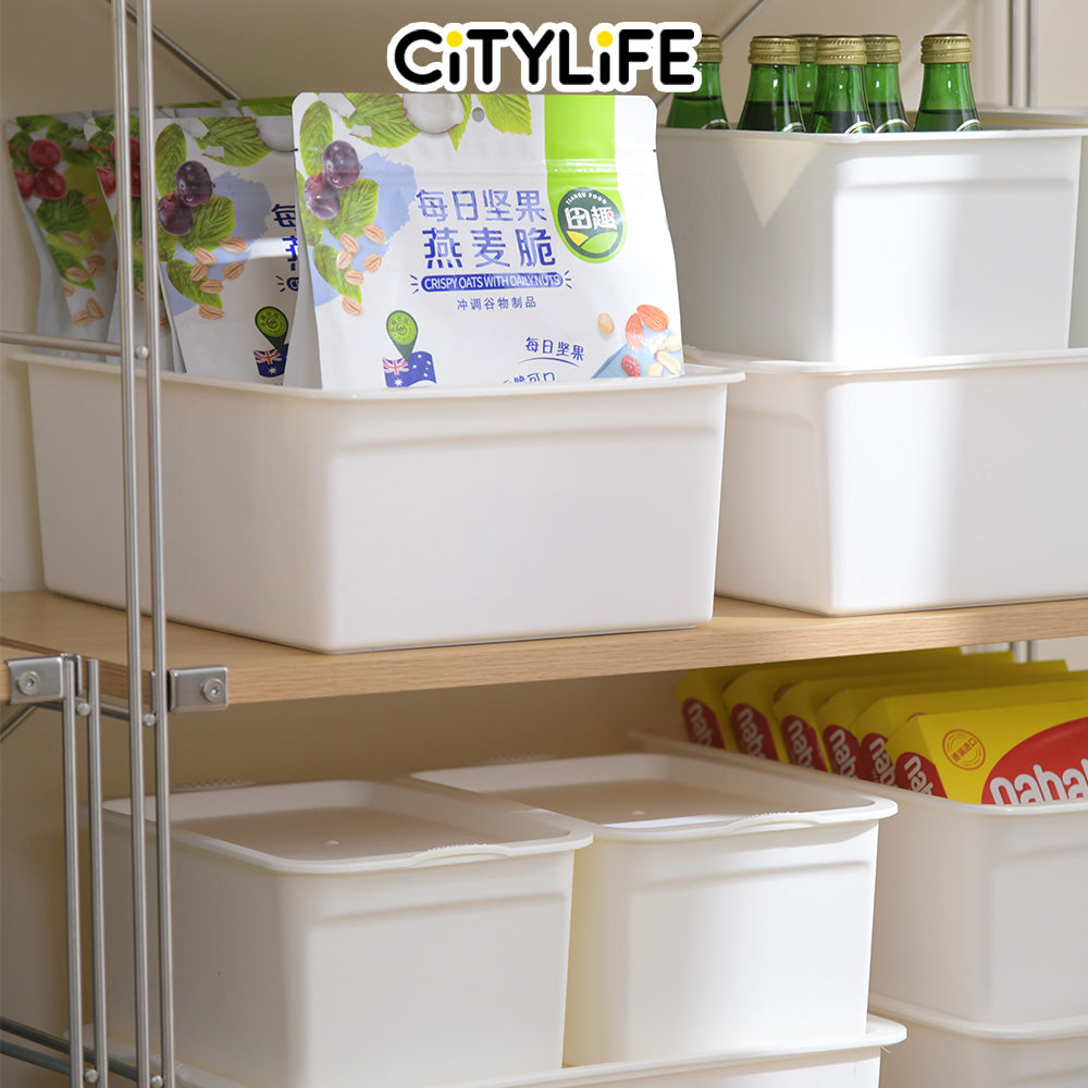 (BUNDLE OF 2) Citylife 11L Stackable Storage Box Desk Container Storage Container With Lid X-6098