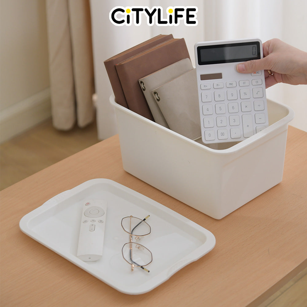 (BUNDLE OF 2) Citylife 11L Stackable Storage Box Desk Container Storage Container With Lid X-6098