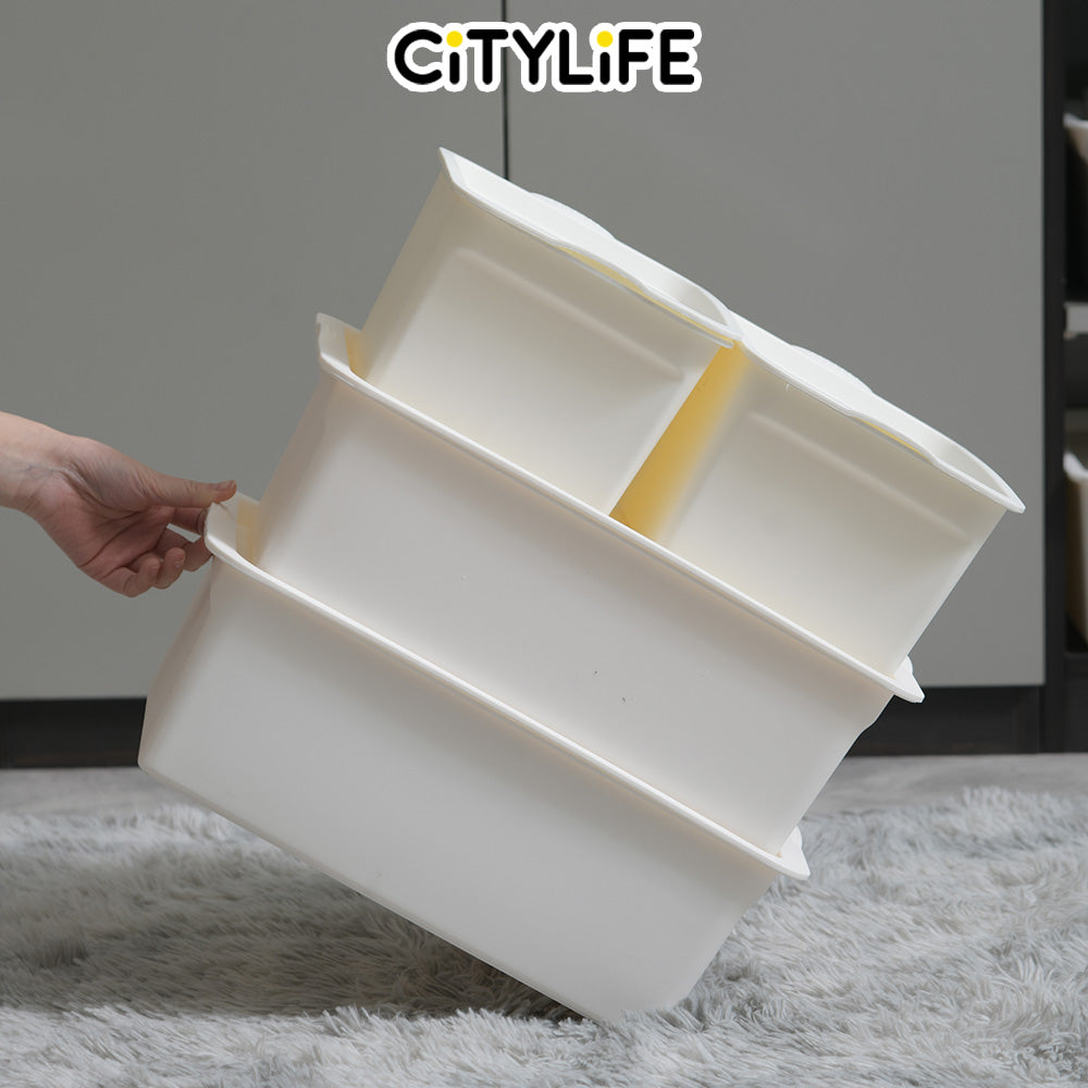 (BUNDLE OF 2) Citylife 11L Stackable Storage Box Desk Container Storage Container With Lid X-6098