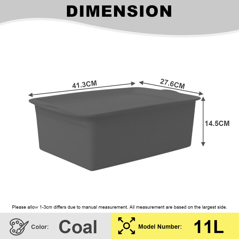 (BUNDLE OF 2) Citylife 11L Stackable Storage Box Desk Container Storage Container With Lid X-6098