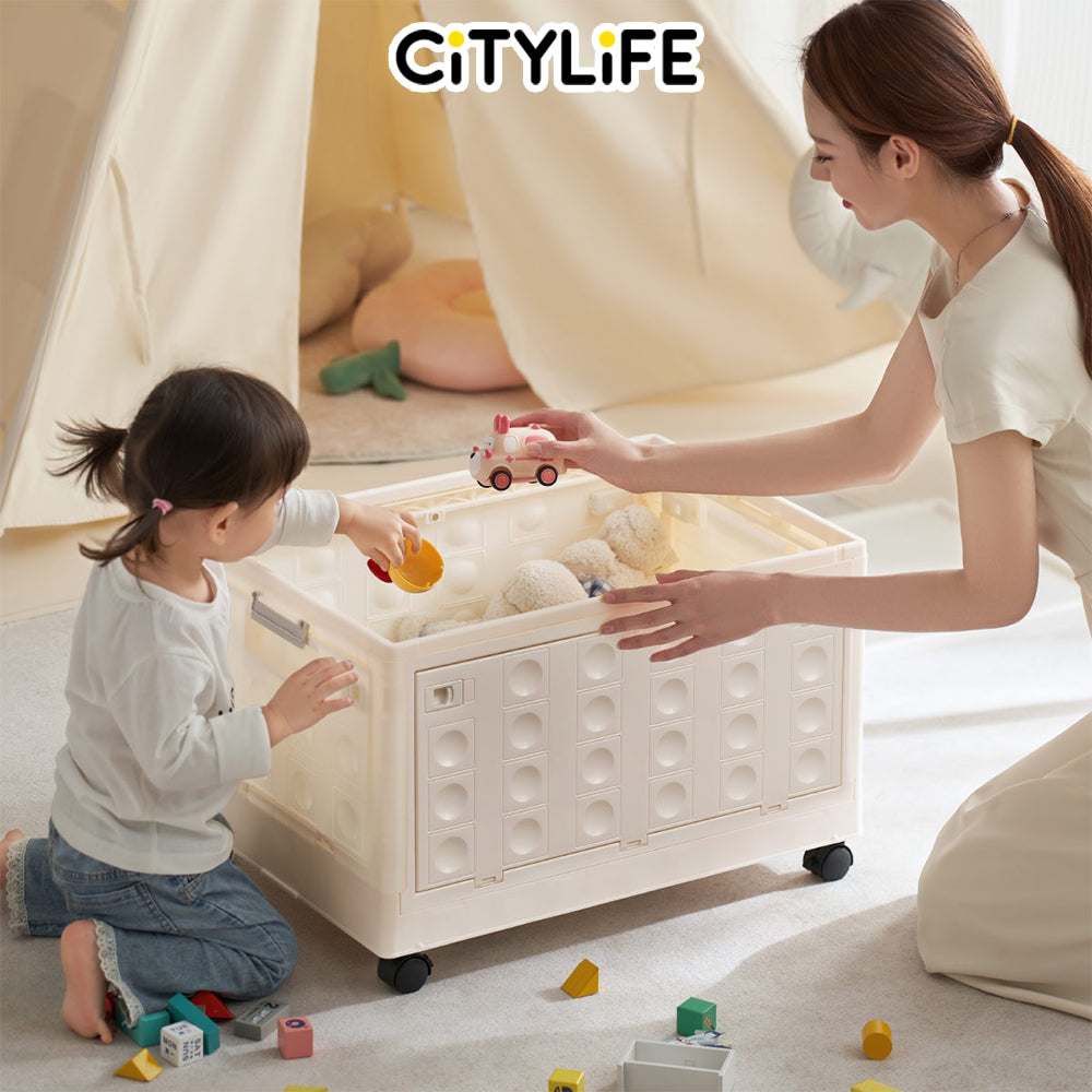 (BUNDLE OF 2) Citylife 30L-125L Folding Storage Box Cabinet Wardrobe Transparent Foldable Home Clothes Snacks Storage Cabinet X-6100-04