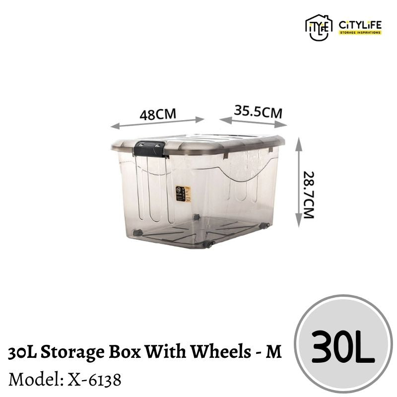 Citylife 30L Multi-Purpose Stackable Storage Container Box With Wheels - M X-6138