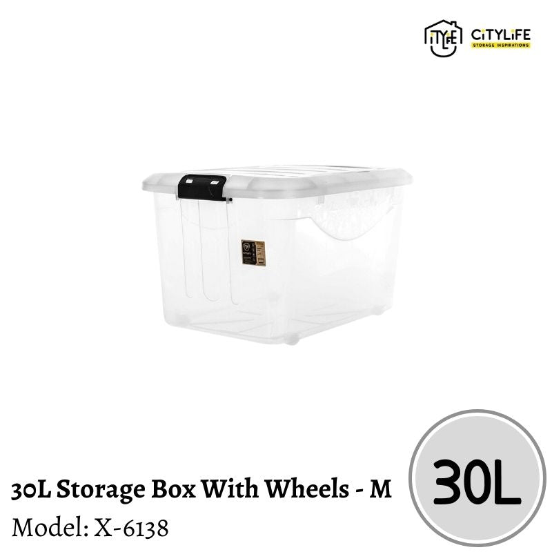 Citylife 30L Multi-Purpose Stackable Storage Container Box With Wheels - M X-6138