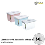 Citylife 14L Multi-Purpose Stackable Storage Container Box With Retractable Handle - S X-6262