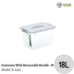 Citylife 18L Multi-Purpose Stackable Storage Container Box With Retractable Handle - M X-6263