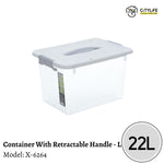 Citylife 22L Multi-Purpose Stackable Storage Container Box With Retractable Handle - L X-6264
