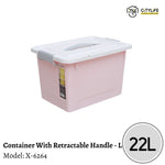 Citylife 22L Multi-Purpose Stackable Storage Container Box With Retractable Handle - L X-6264