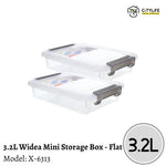 (Bundle of 2) Citylife 3.2L Multi-Purpose Widea Stackable Storage Container Box - Flat Version X-6313