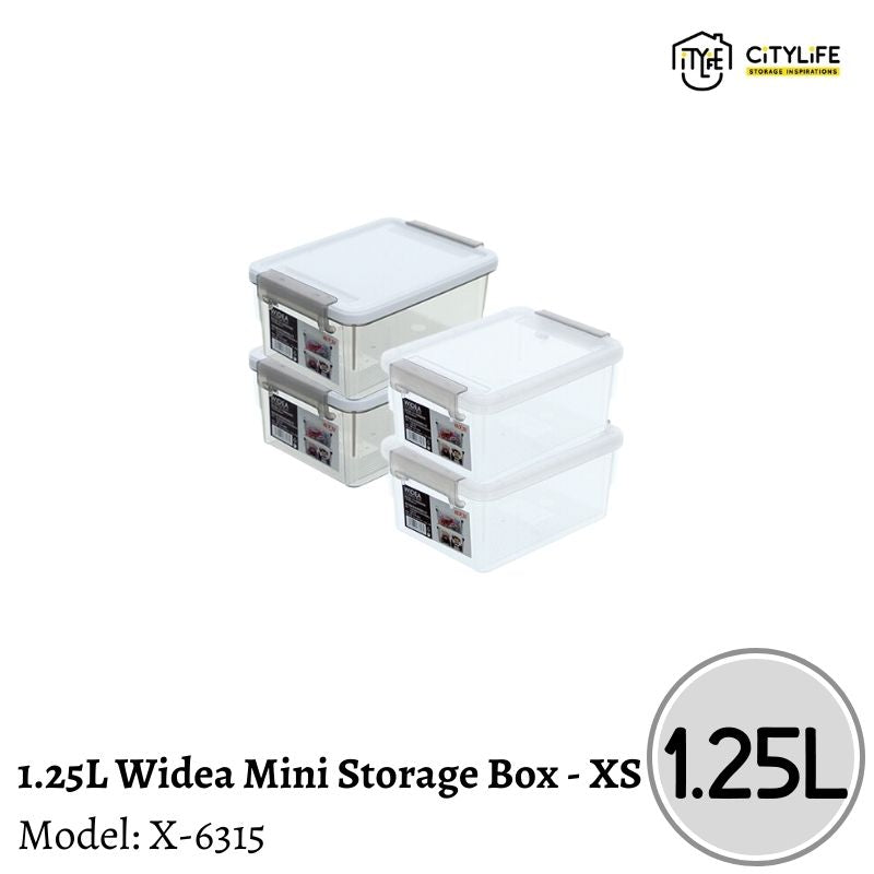 (Bundle of 2) Citylife 1.25L Multi-Purpose Widea Stackable Storage Mini Container Box - XS X-6315