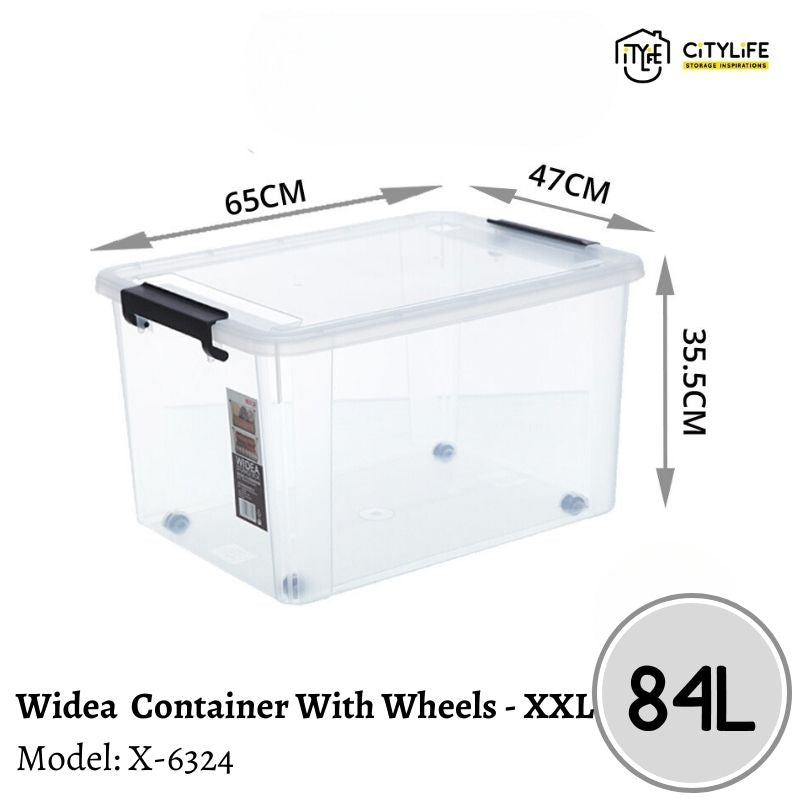 Citylife 84L Multi-Purpose Widea Stackable Storage Container Box With Wheels - XXL X-6324