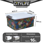 (BUNDLE OF 2) Citylife 16L Widea Transparent Storage Box Stackable Storage Mini Container Box - L X-6319