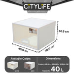 Citylife 40L Stackable Storage Chest Drawers box Home Organizer Drawer Plastic Cabinet G-5205