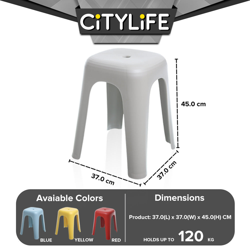 (Bundle of 2) Citylife Sturdy Stackable Picnic Gathering Cuboid Sitting Stool Chair Hold Up To 120kg D-2124