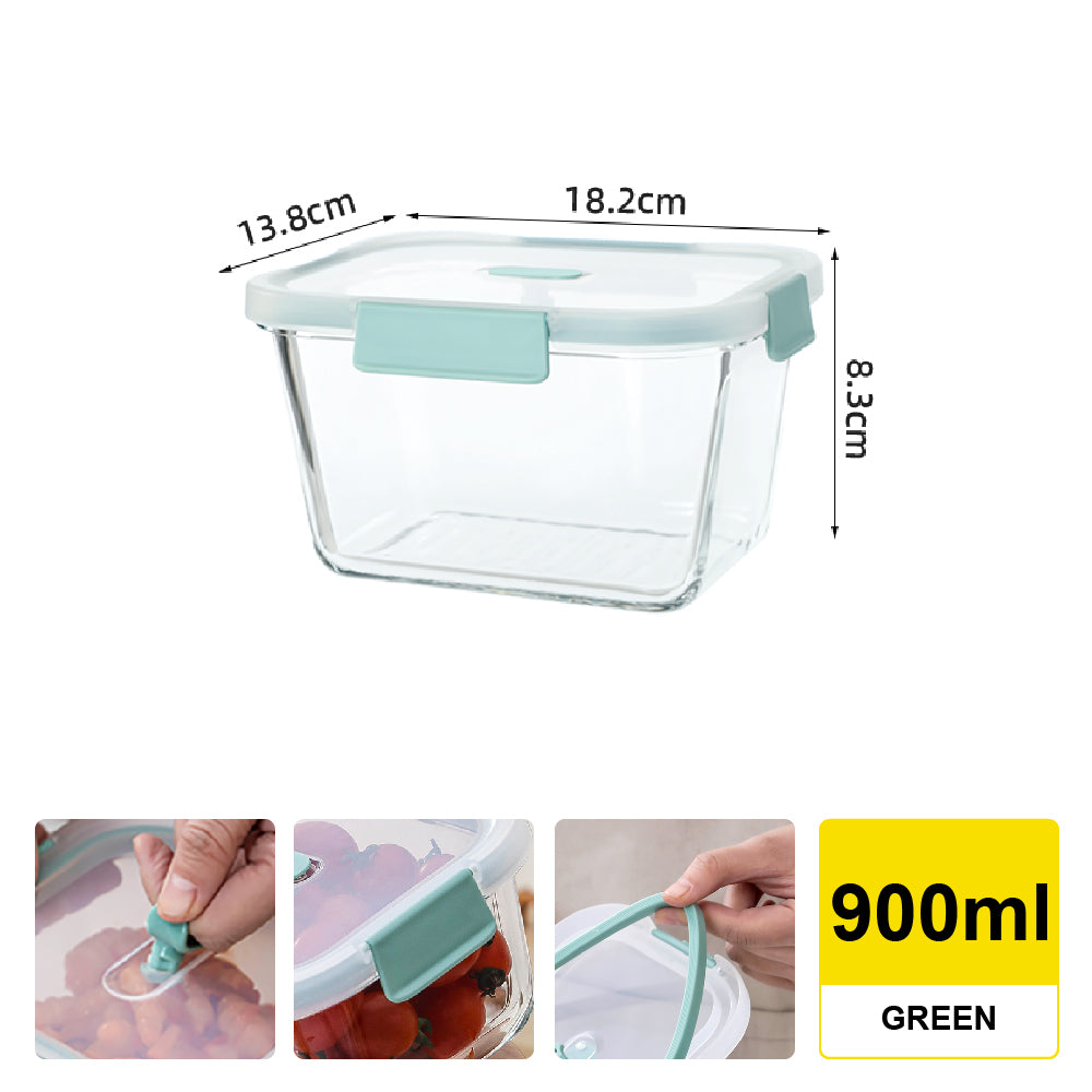Citylife Antibacterial Glass Food Container Bundle Air-tight Glass Lunch Box Microwaveable BPA Free Bento Box