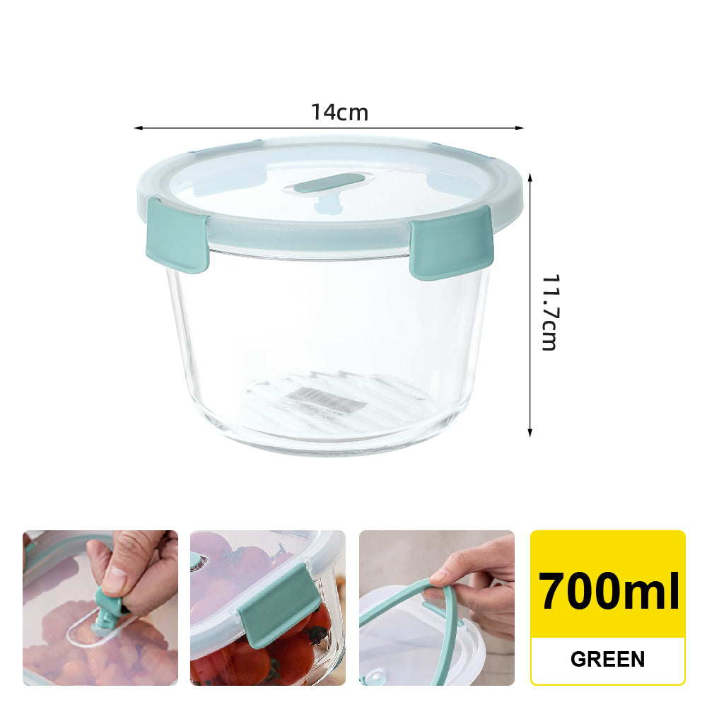 Citylife Antibacterial Glass Food Container Bundle Air-tight Glass Lunch Box Microwaveable BPA Free Bento Box