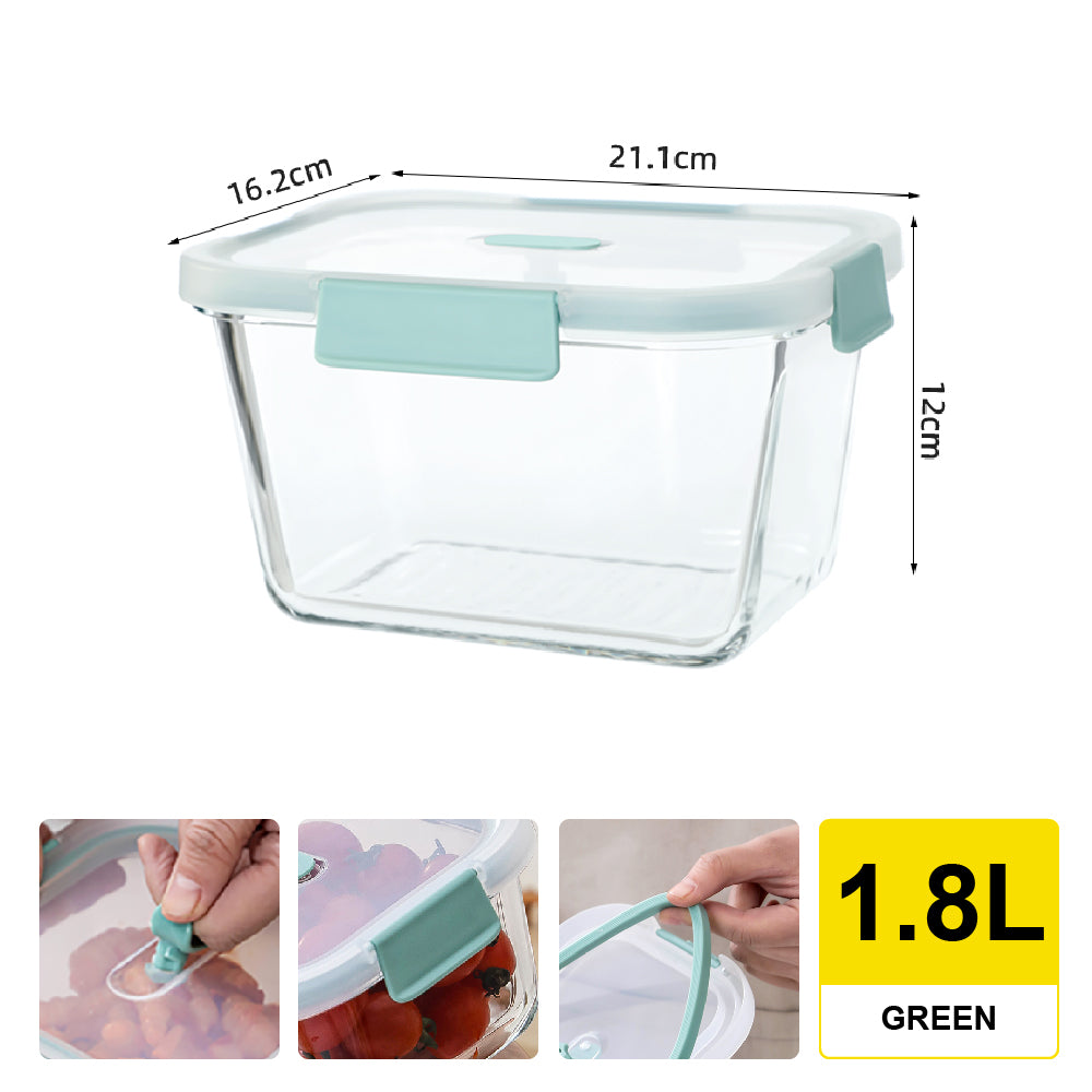 Citylife Antibacterial Glass Food Container Bundle Air-tight Glass Lunch Box Microwaveable BPA Free Bento Box