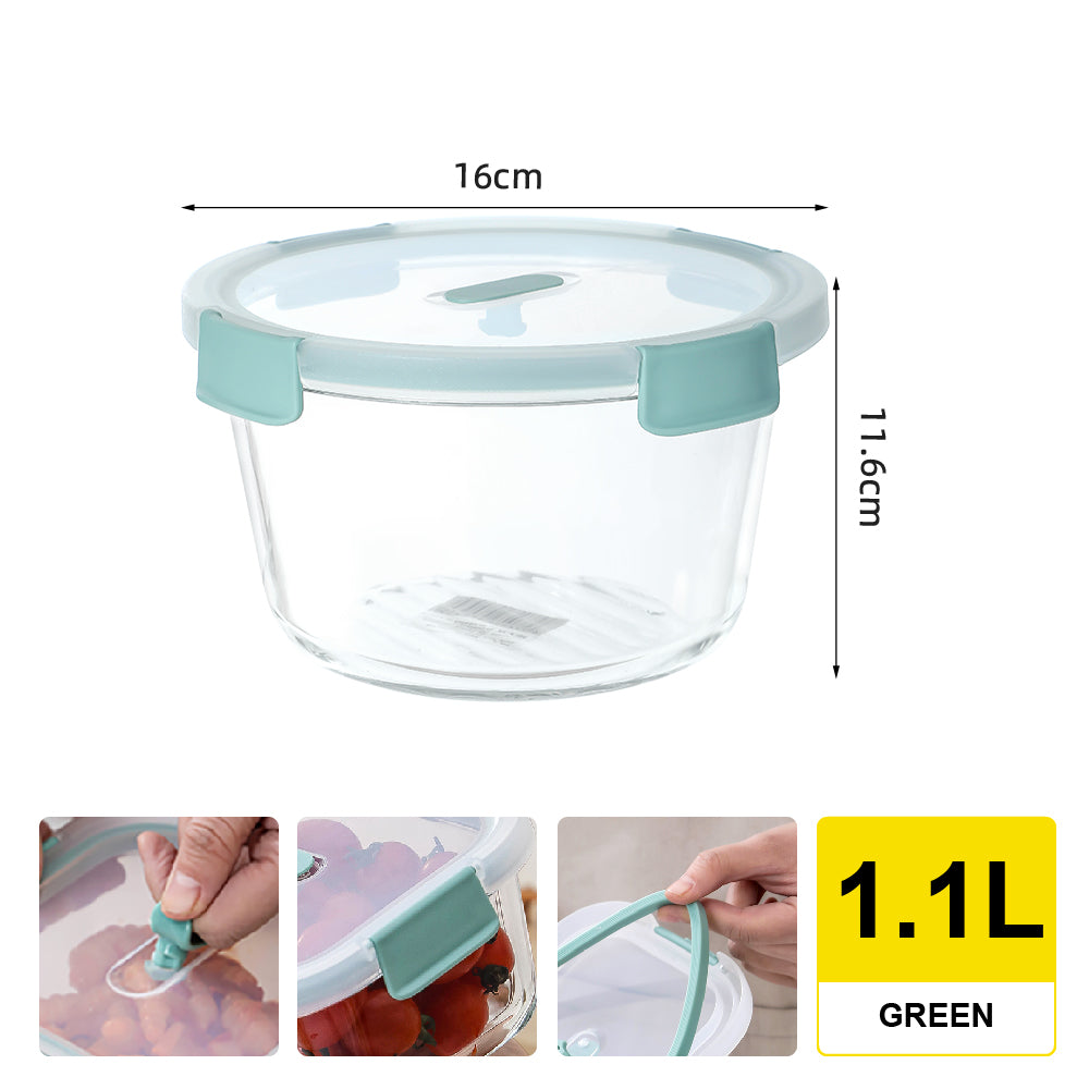 Citylife Antibacterial Glass Food Container Bundle Air-tight Glass Lunch Box Microwaveable BPA Free Bento Box